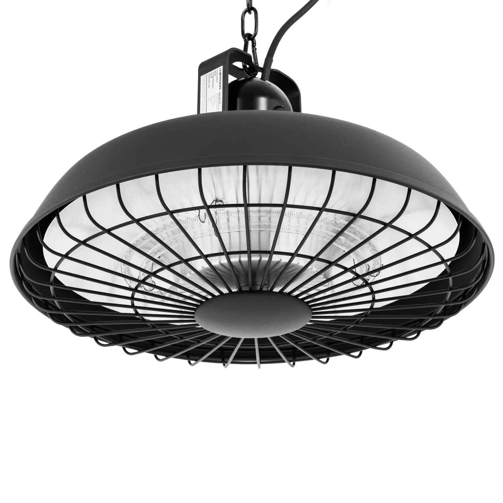 Lubinis infraraudonųjų spindulių šildytuvas - 600 / 1200 / 1800 W - nuotolinio valdymo pultas (Maitinimo laidas: 190 cm)