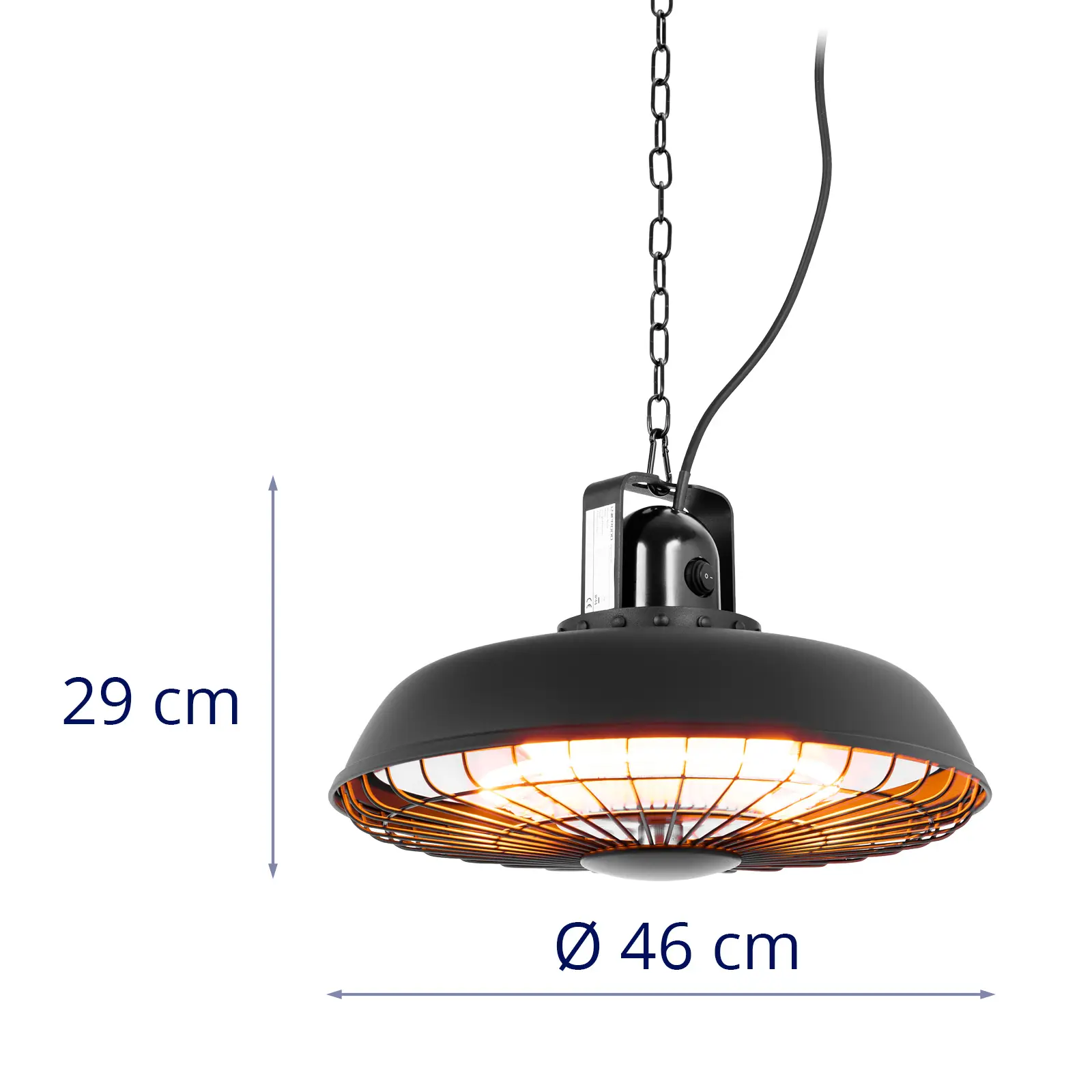 Infrarot Deckenheizstrahler - 600 / 1200 / 1800 W - Fernbedienung