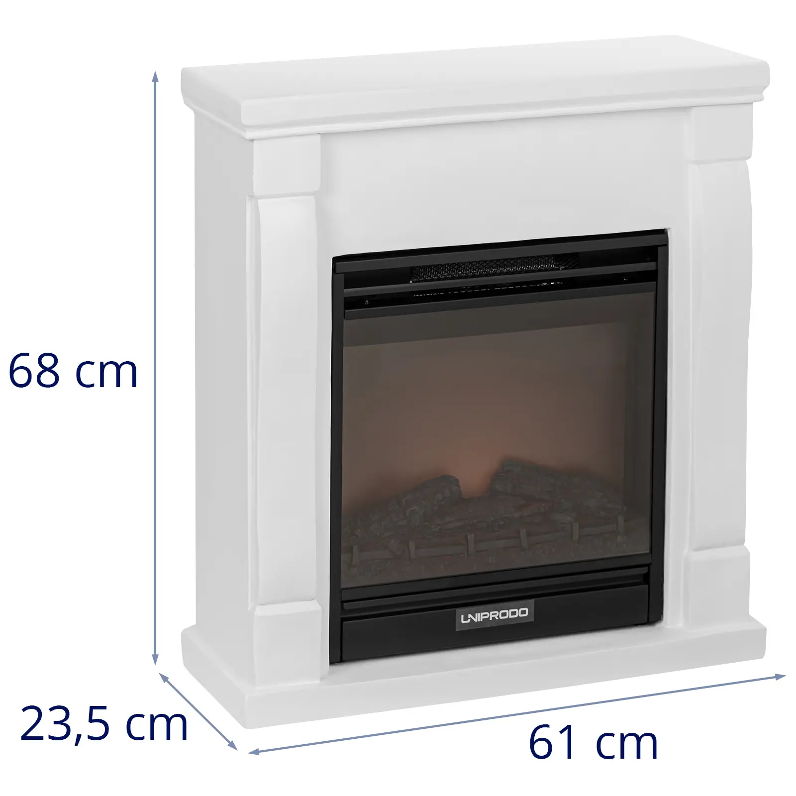 Elektrický krb - s funkcí vytápění - 1,8 kW - 2 stupně výkonu - v secesním stylu (Materiál: Tvrzené sklo)