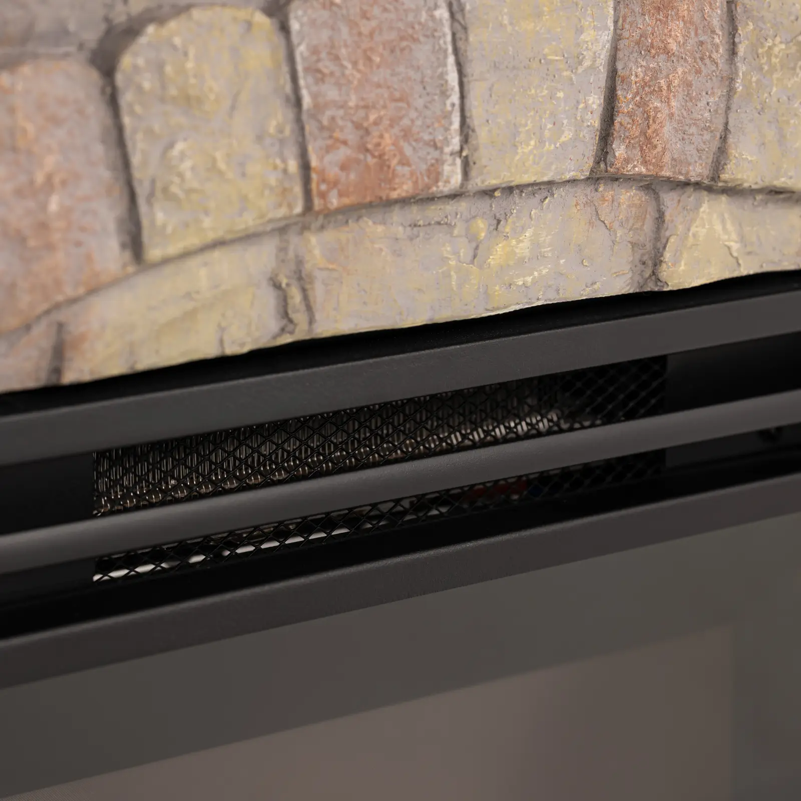 Elektrický krb - s funkcí vytápění - 1,8 kW - 2 stupně výkonu - rustikální kamenný design (Dětský zámek: Ano)