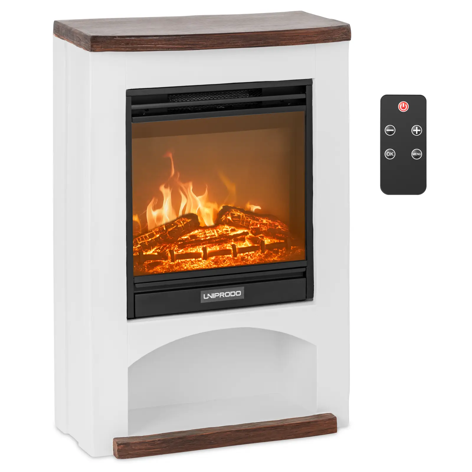 Chimenea eléctrica - con calefacción - 1,8 kW - 2 niveles de potencia - decoración mediterránea