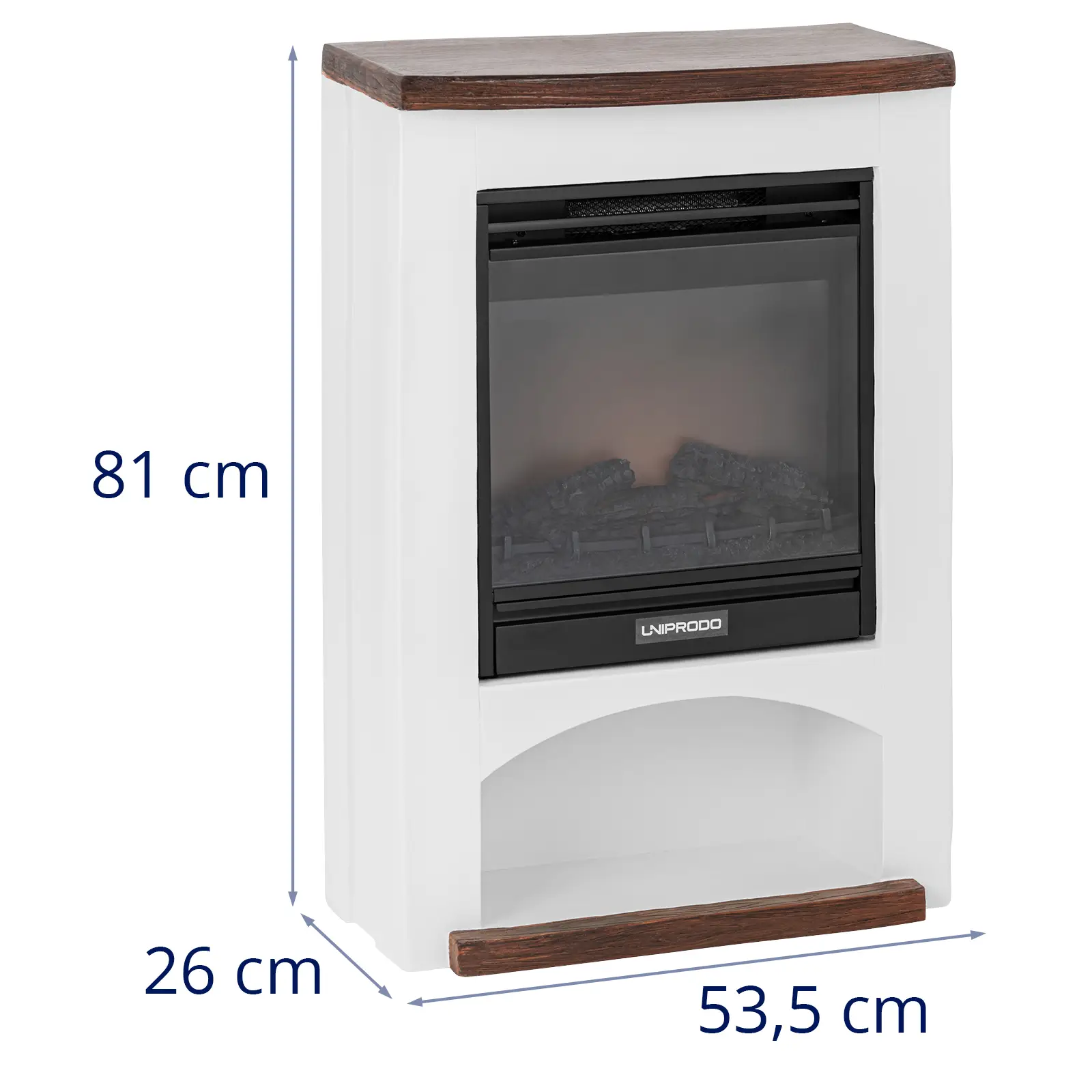 Elektrický krb - s funkcí vytápění - 1,8 kW - 2 stupně výkonu - středomořský design (Materiál: Tvrzené sklo)
