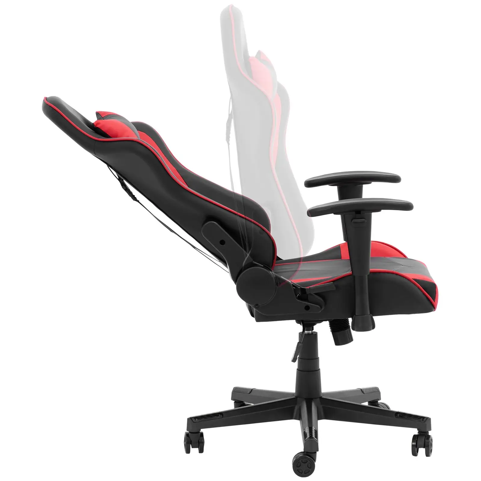 Cadeira gaming - apoios de braços - reguláveis em altura / encosto - apoio para o pescoço e lombar