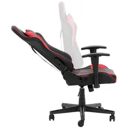 Chaise de gamer - avec accoudoirs - hauteur / dossier réglables - appui-tête et soutien lombaire inclus