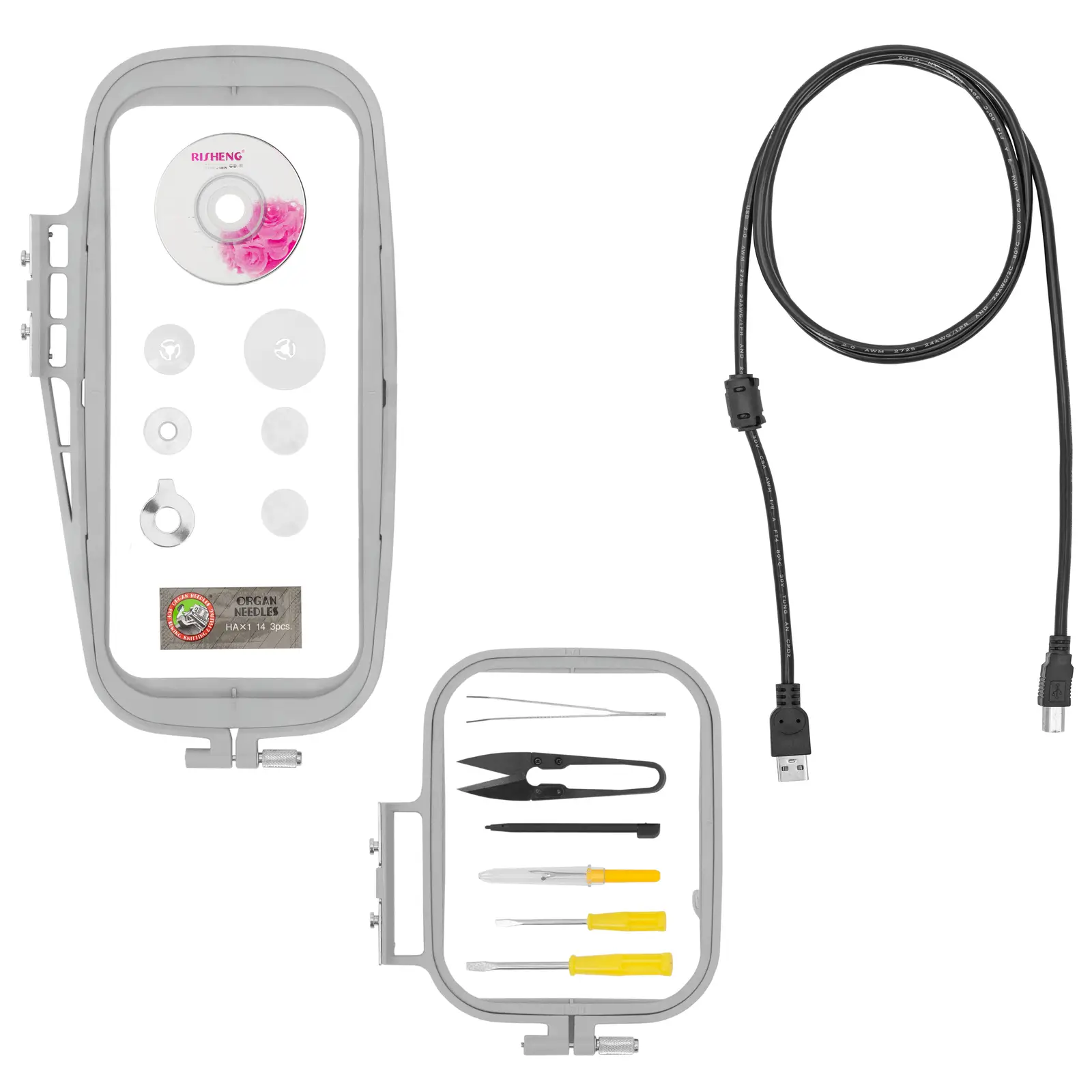 Stickmaschine - 67 Stich- und 72 Stickmuster - 2 Rahmen - Touch-LCD