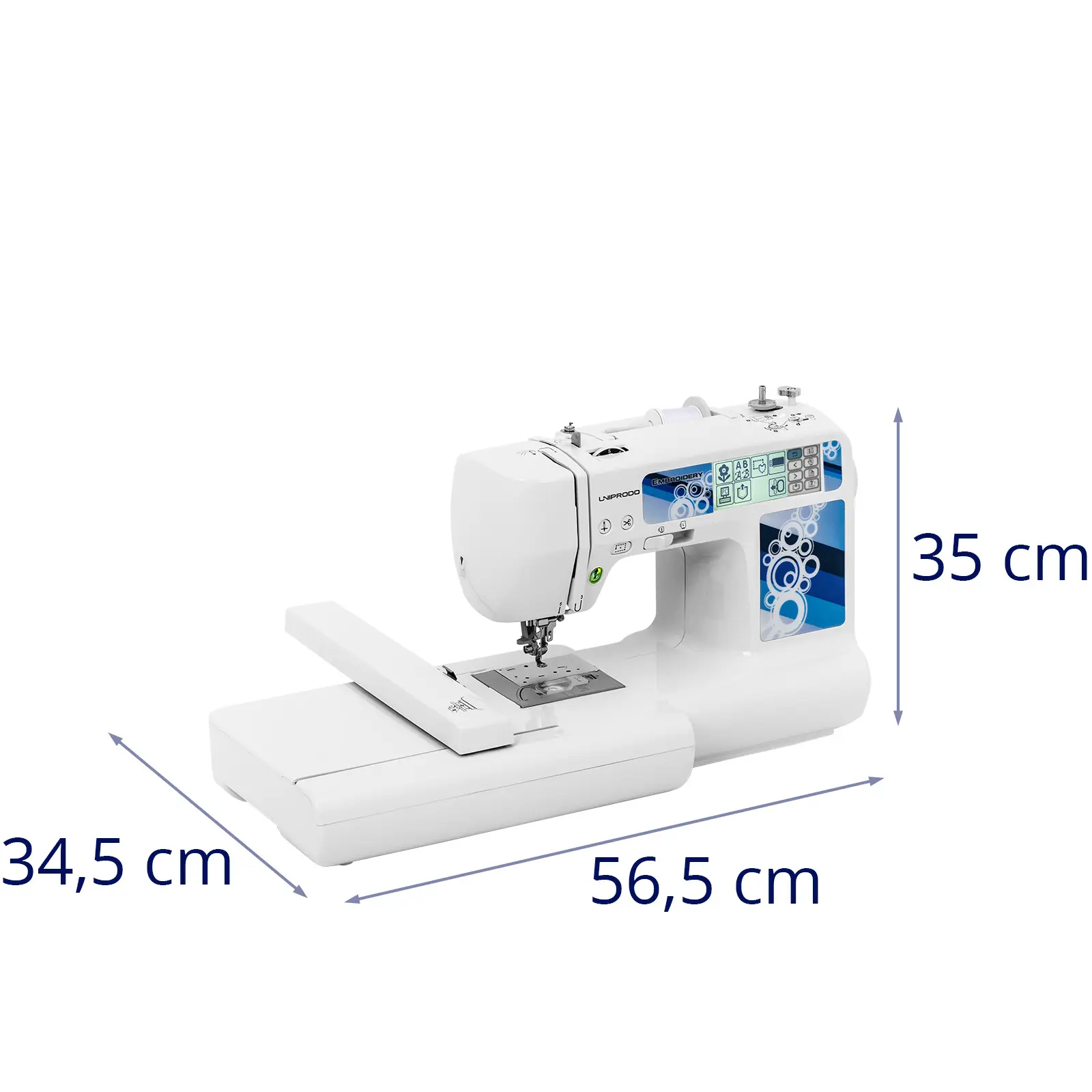 Machine à broder - 67 points et 72 motifs de broderie - 2 cadres - LCD tactile