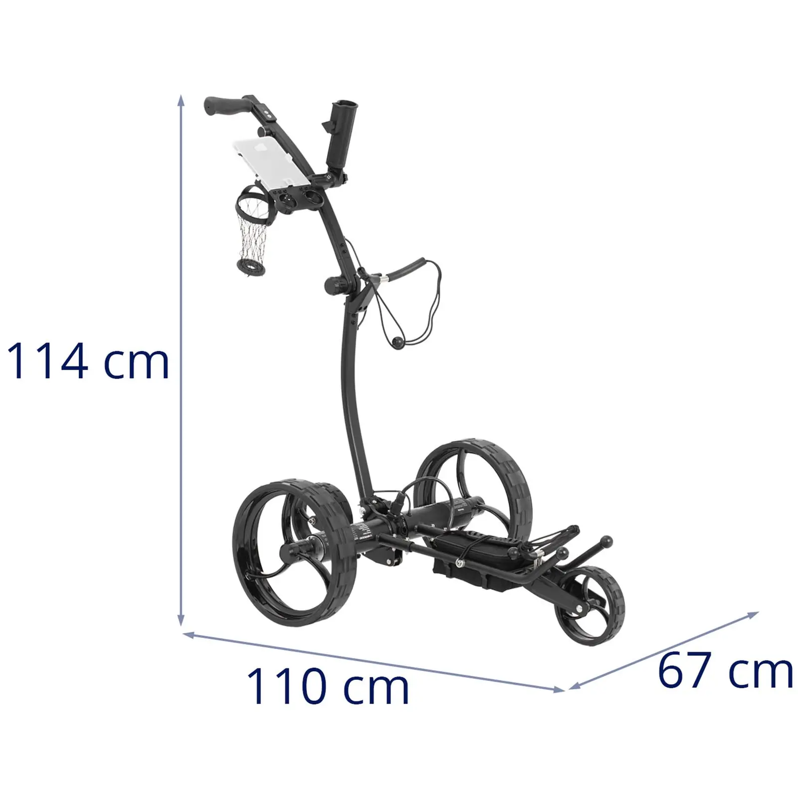 Elektrický golfový vozík - skládací - dálkové ovládání - 20 kg - hliník (Materiál: Guma)