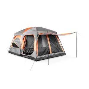 Tenda da campeggio - 3 camere - Tessuto Oxford, fibra di vetro