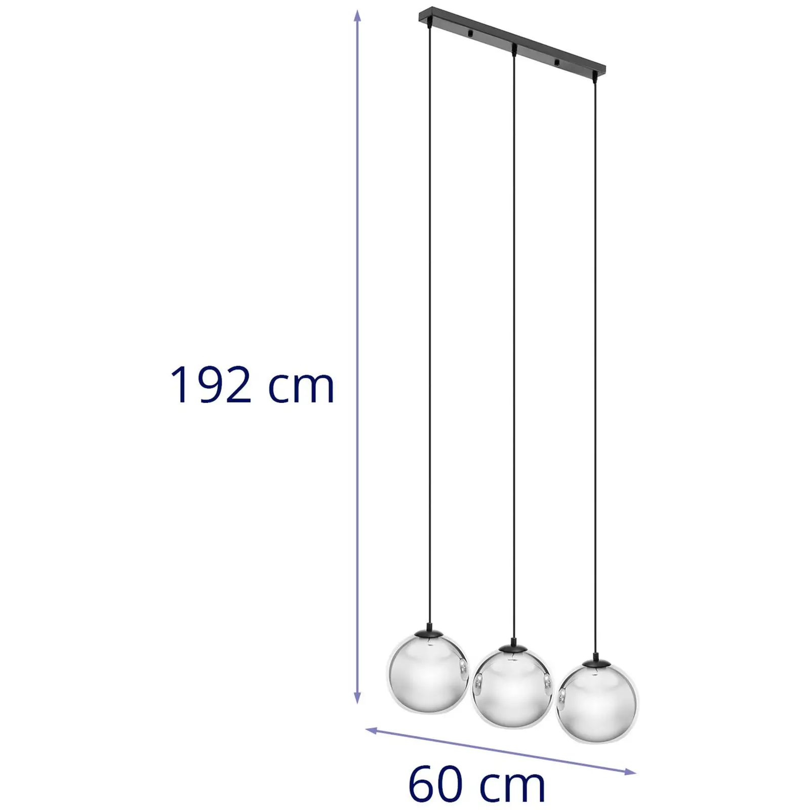 Pendelleuchte - 3 Leuchtmittel - Glas