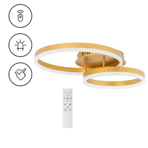 Ceiling Light - 2 circles - remote control - dimmable