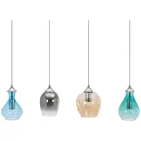 Plafonnier - 4 ampoules - abat-jour en verre de différentes formes
