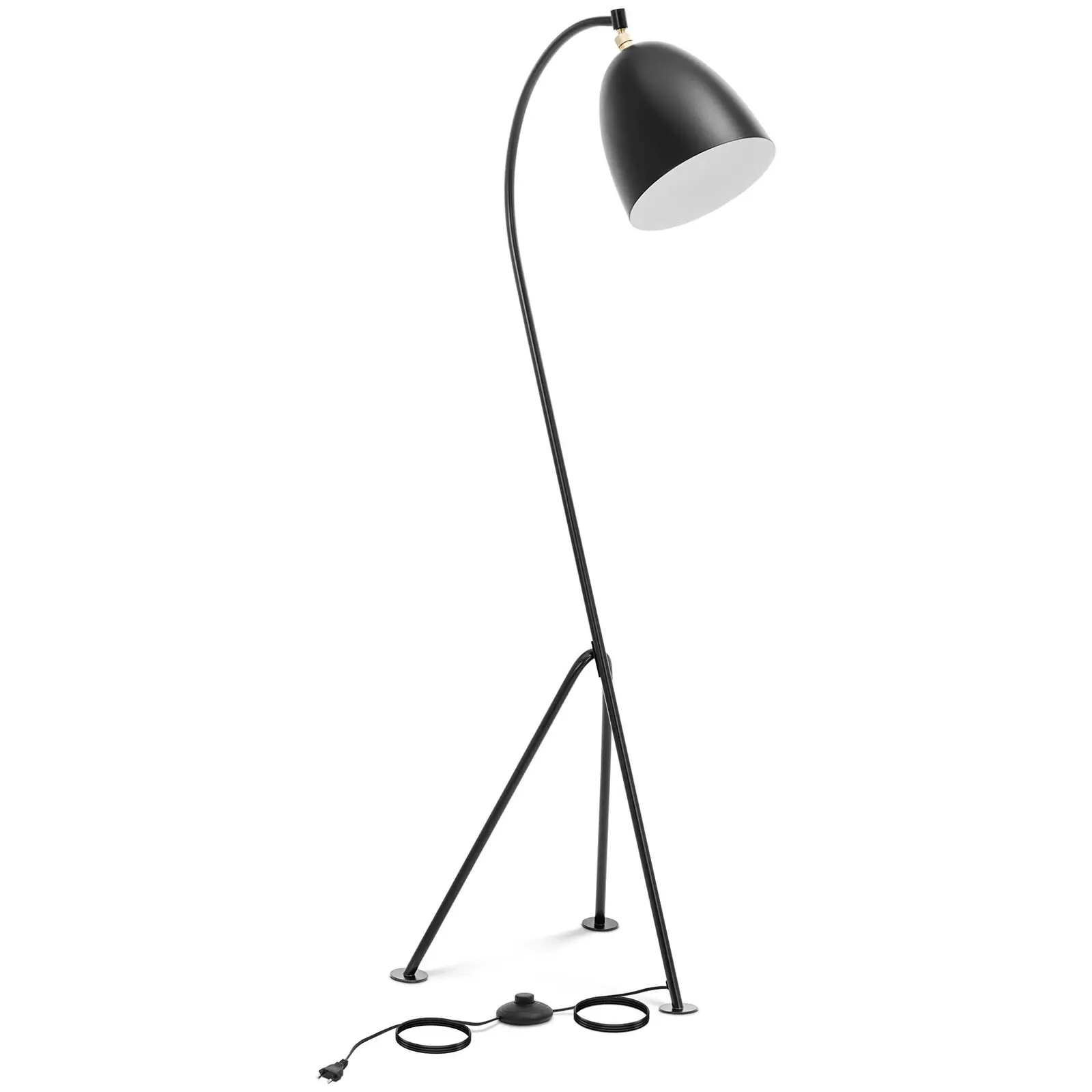 Standerlampe - bevægelig metalskærm - 40 W - højde 125 cm
