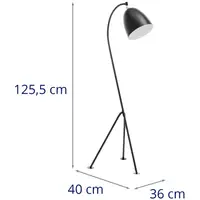 Oblouková lampa - pohyblivé kovové stínidlo - 40 W - výška 125 cm