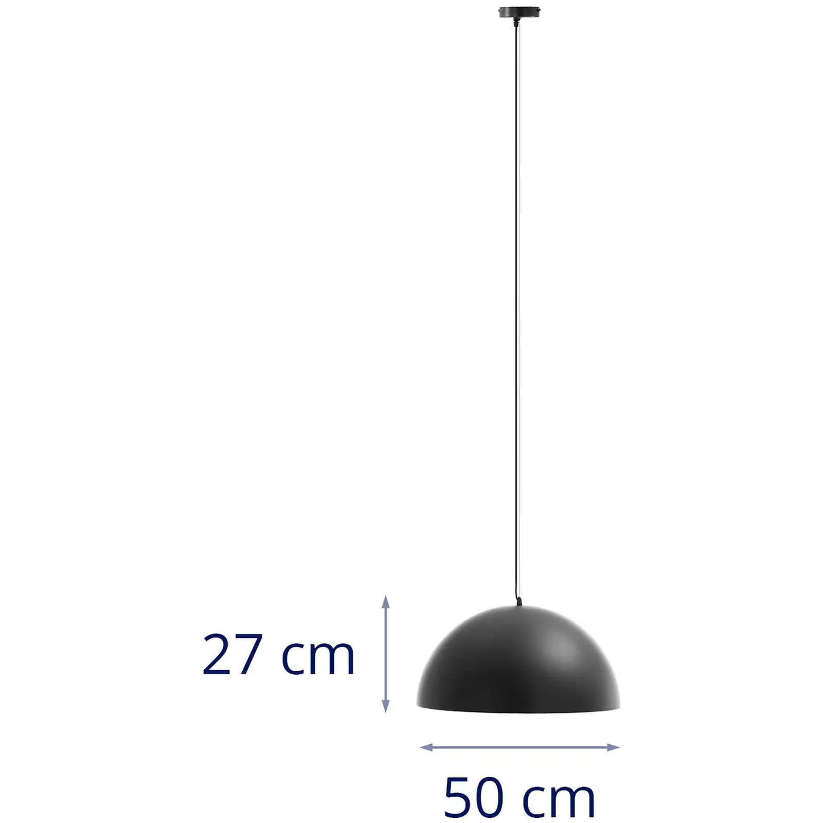 Pendant light - 1 light source - large shade with golden coating