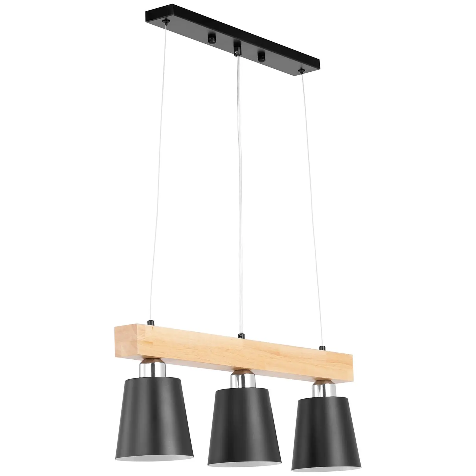 Hanglamp - 3 lichtbronnen - Houten balk