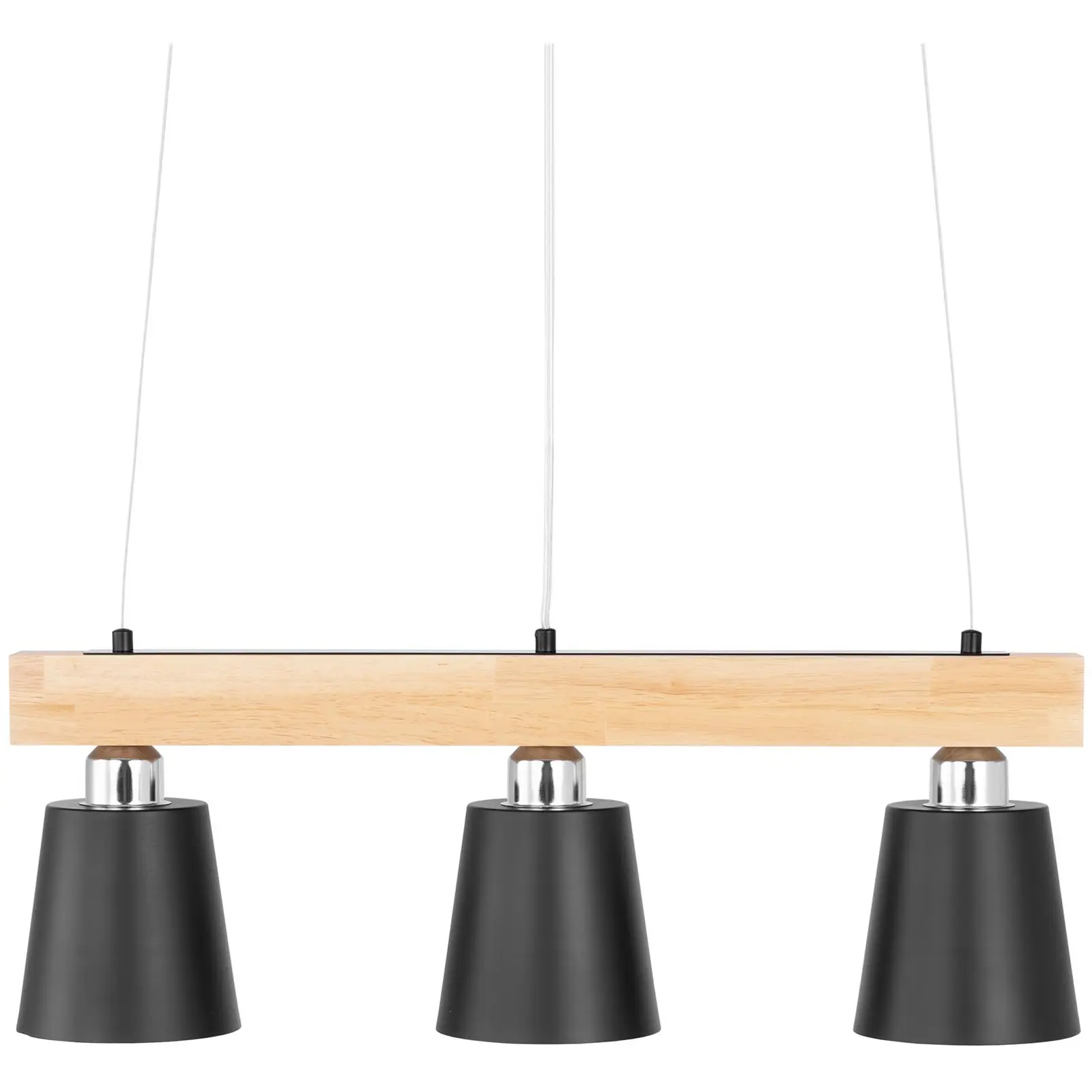 Lámpara colgante - 3 bombillas - pieza de madera