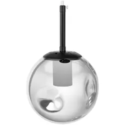 Lampada a sospensione - 5 punti luce - Forma sferica in vetro fumé