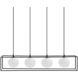 Lampada a sospensione - 4 punti luce - Sfere in vetro con struttura in ferro