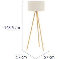Gulvlampe - stoffskjerm - 40 W - høyde 148 cm