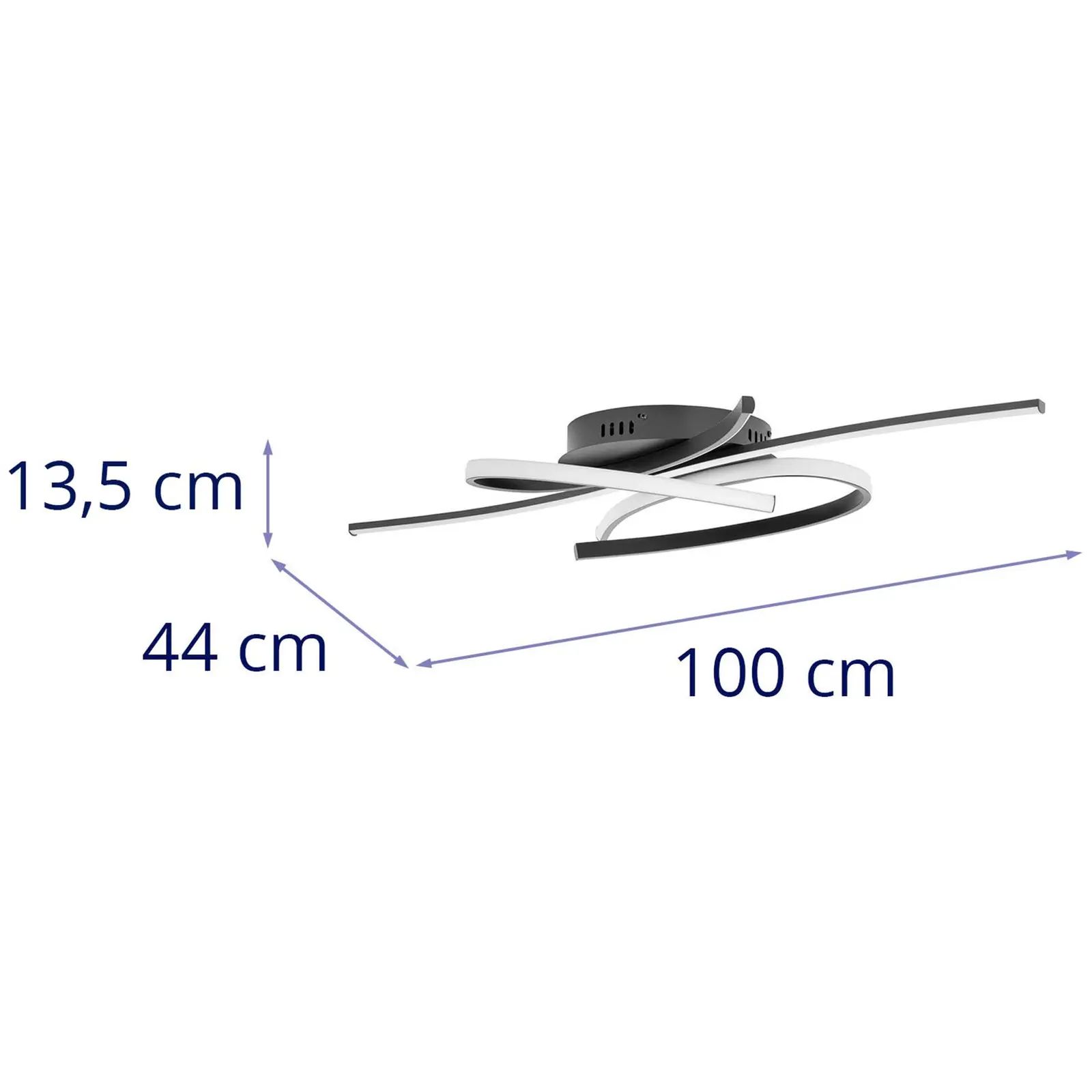 Deckenleuchte - 3 verschlungene Linien - 50 W - Fernbedienung