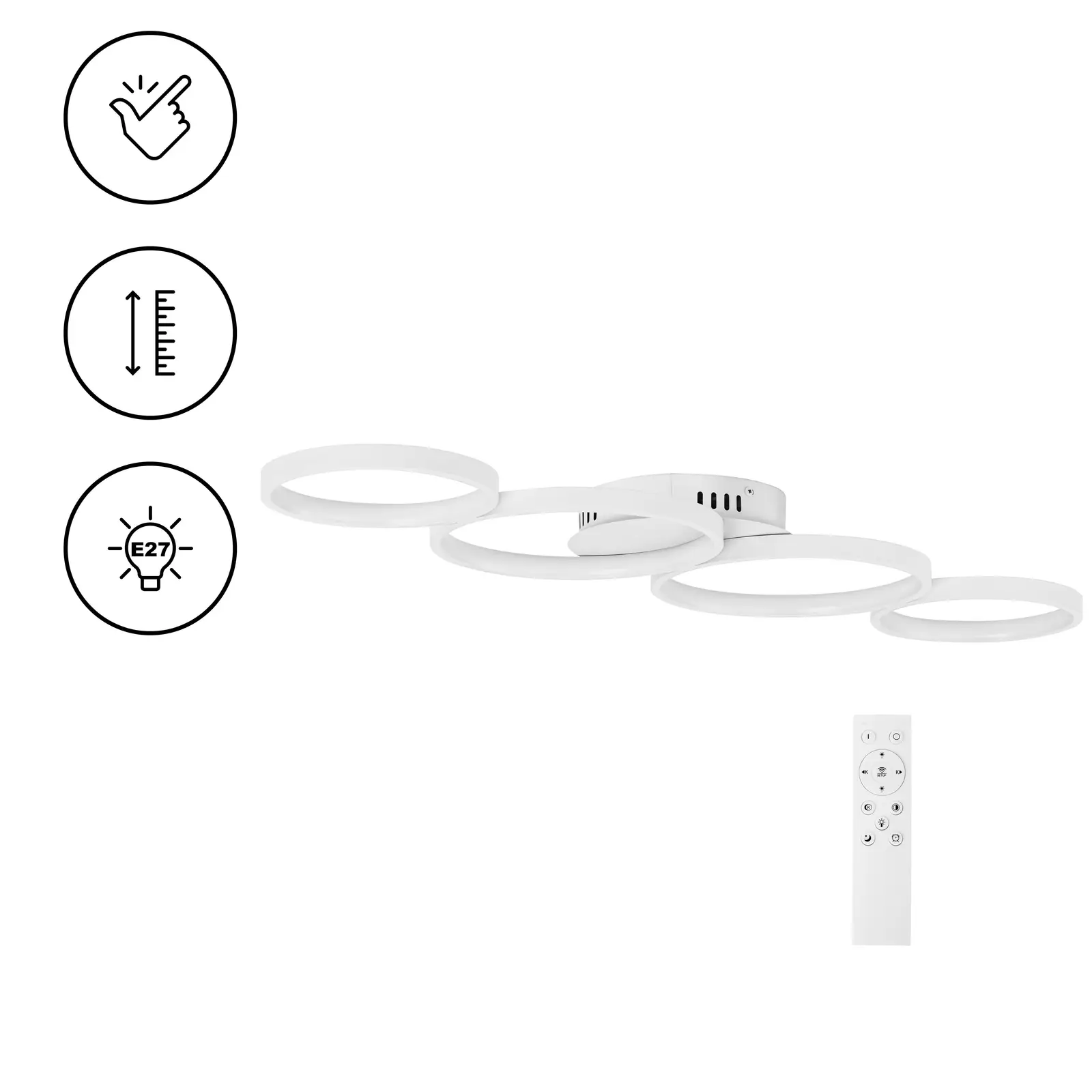 Ceiling Light - 4 circles - 50 W - remote control