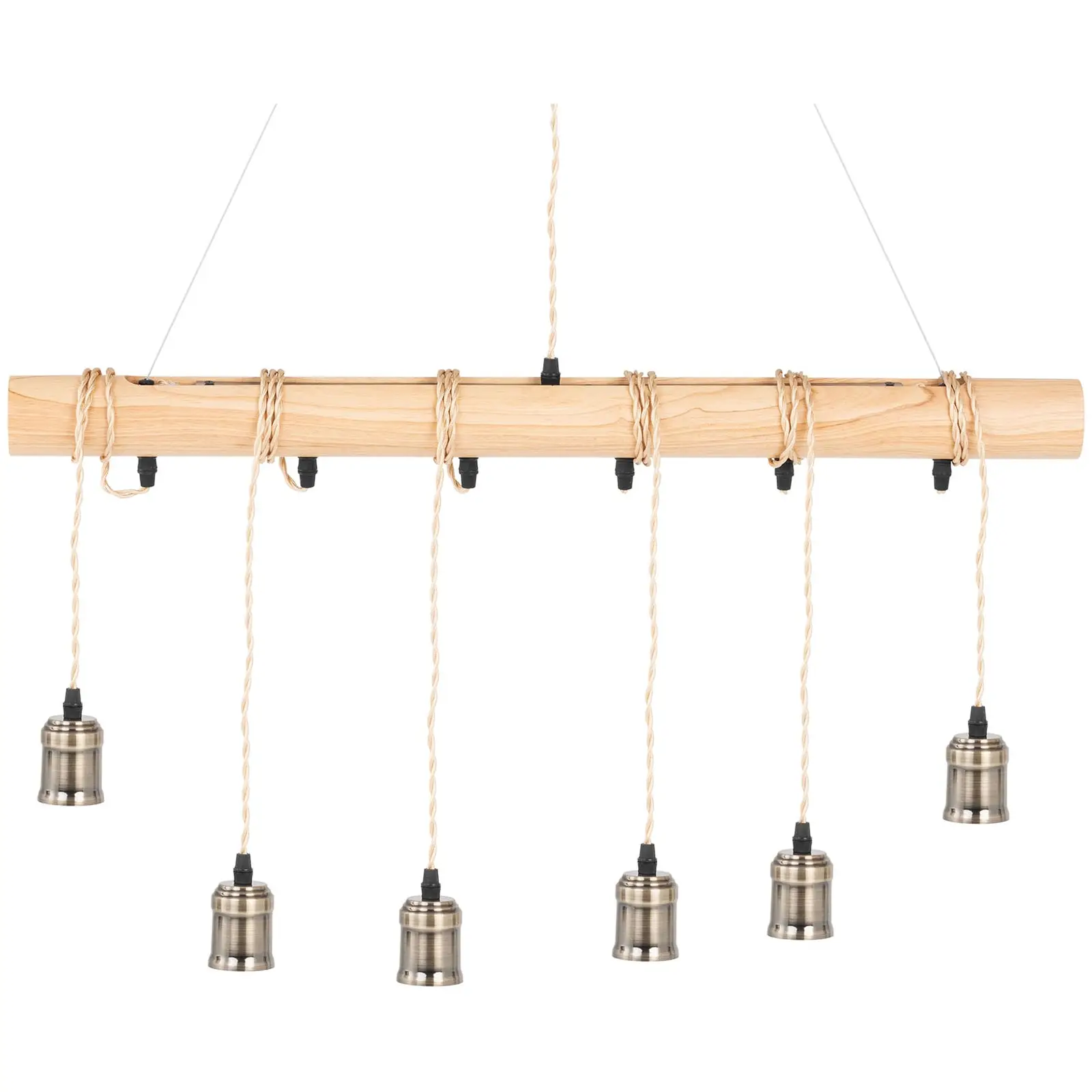 Pendant Light - 6 light sources - wooden beam