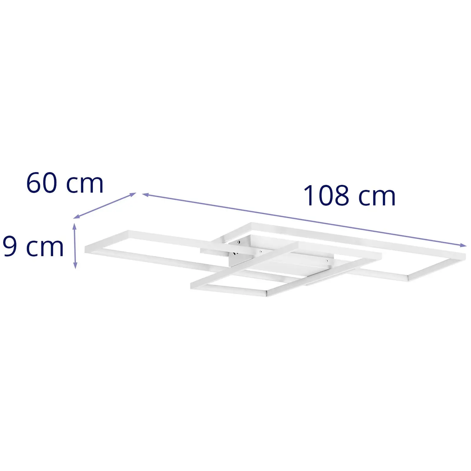 LED-taklampa - 3 rektanglar i kors - Fjärrkontroll