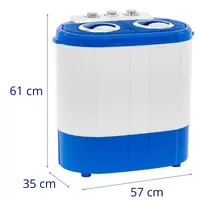 Mini-vaskemaskine - med centrifuge - 2 kg - 190/135 W