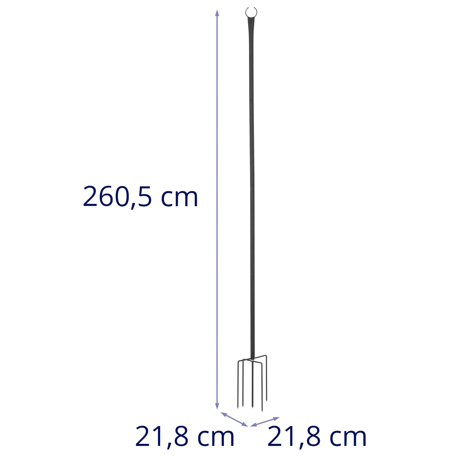 Hák na lucernu - ušlechtilá ocel - celková délka 2,60 m - modulární - 4 ks (Průměr tyče [mm]: 25)