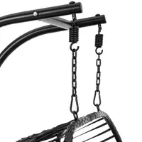 Fauteuil suspendu sur pied - pour deux personnes - siège pliable - noir/gris