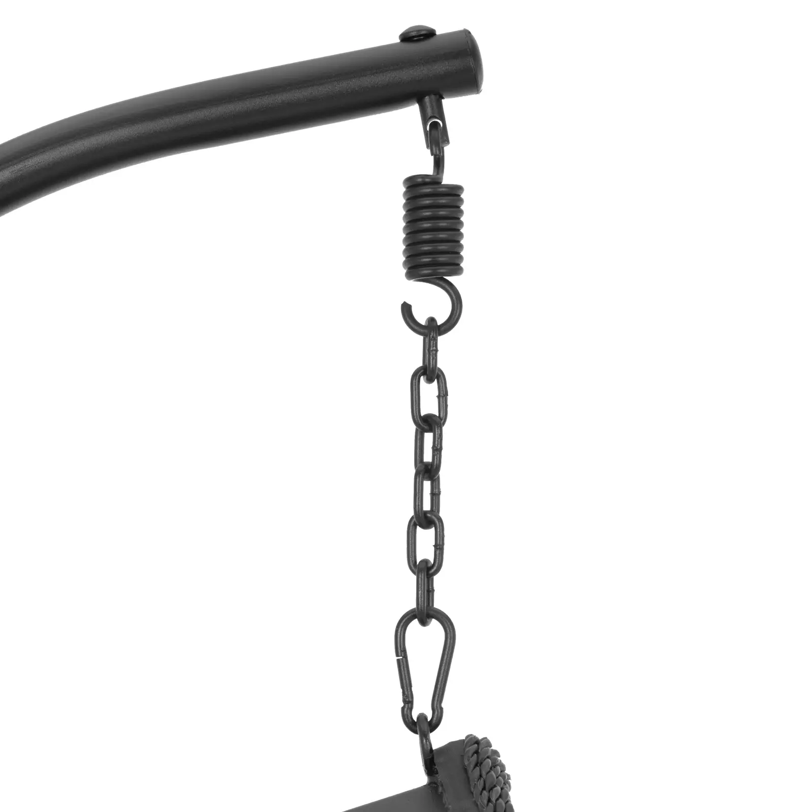 Fauteuil suspendu sur pied - siège pliable - noir/gris - en forme d'œuf (Charge max.: 150 kg)