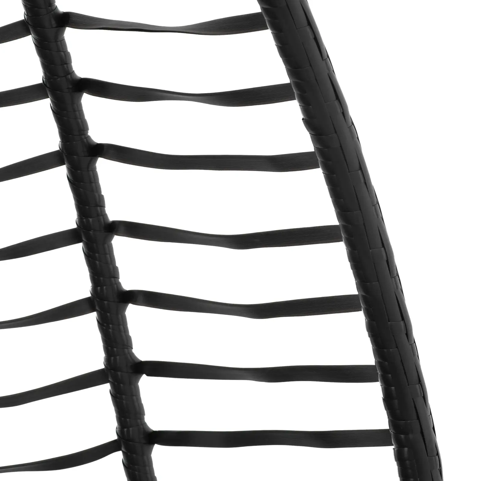 Outdoor Hanging Chair with Stand - foldable seat - black/grey - oval