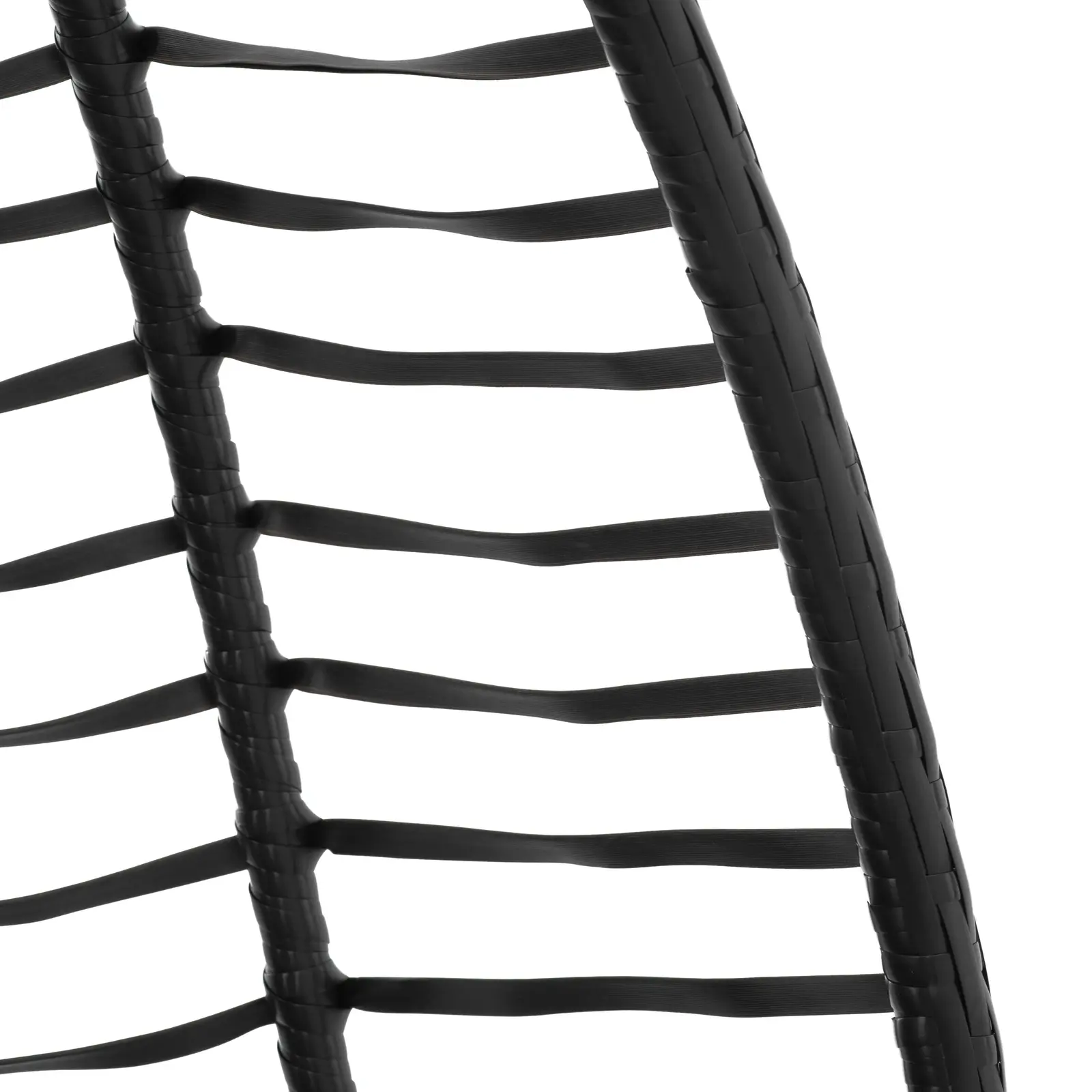 Venkovní závěsné křeslo s rámem - skládací sedák - černá/šedá - oválné