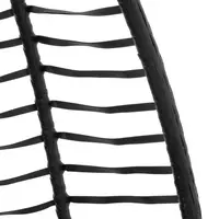 Silla colgante exterior con armazón - asiento plegable - negra/gris - ovalada