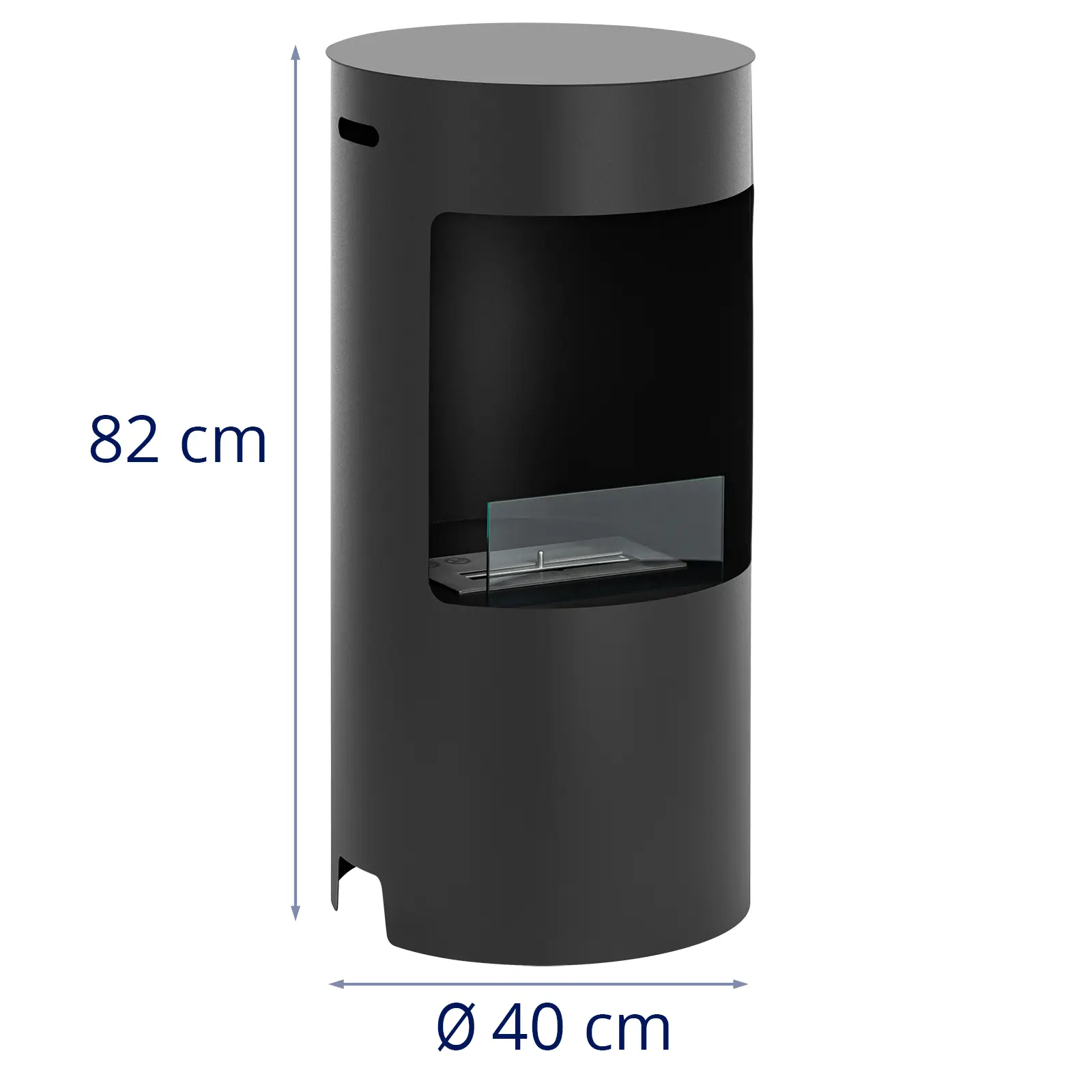 Cheminée éthanol - 1,2 l - sur pied (Dimensions (LxlxH): 40 x 40 x 82 cm)