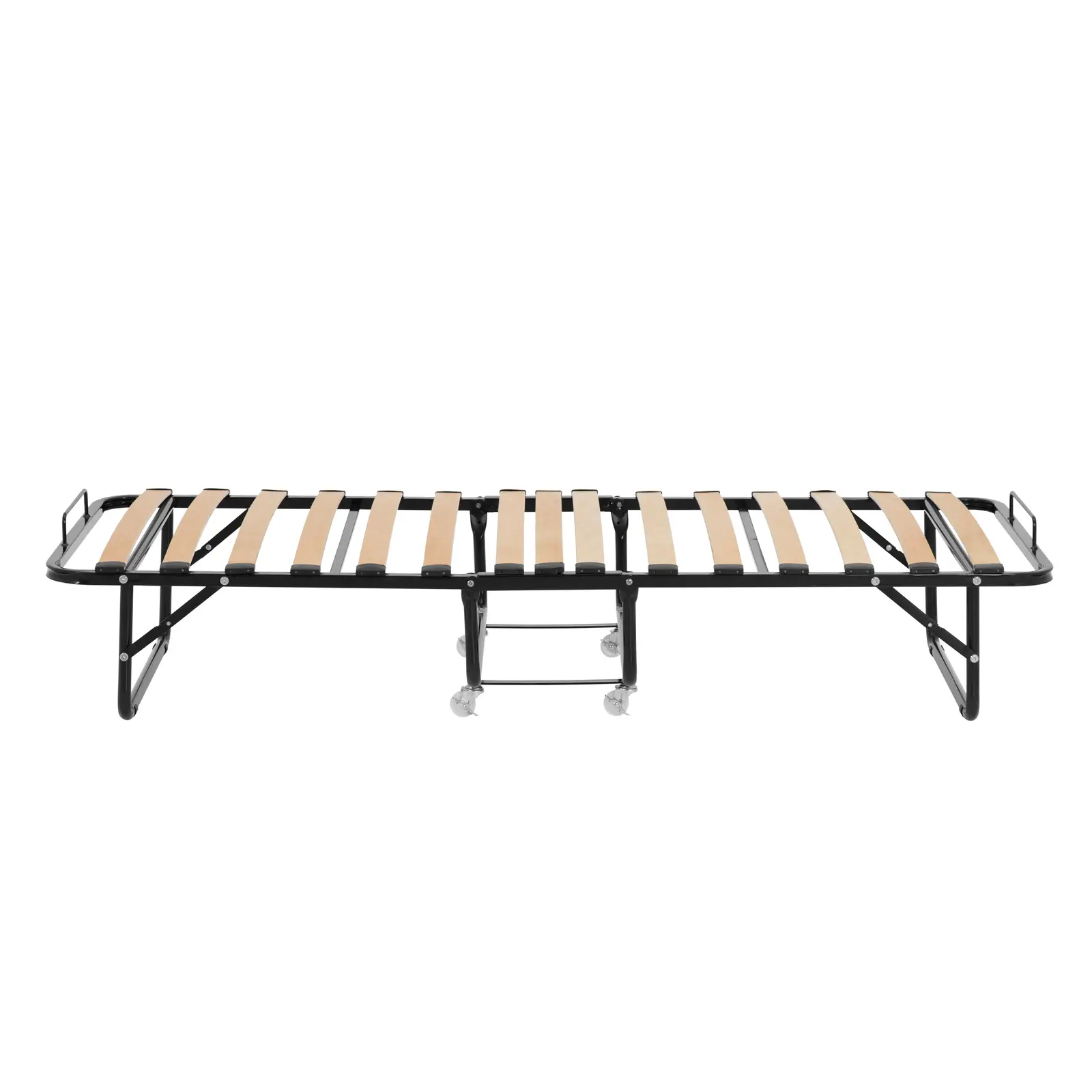 Sammenleggbar gjesteseng med madrass - 80 x 190 cm - 150 kg - sammenleggbar - rullbar