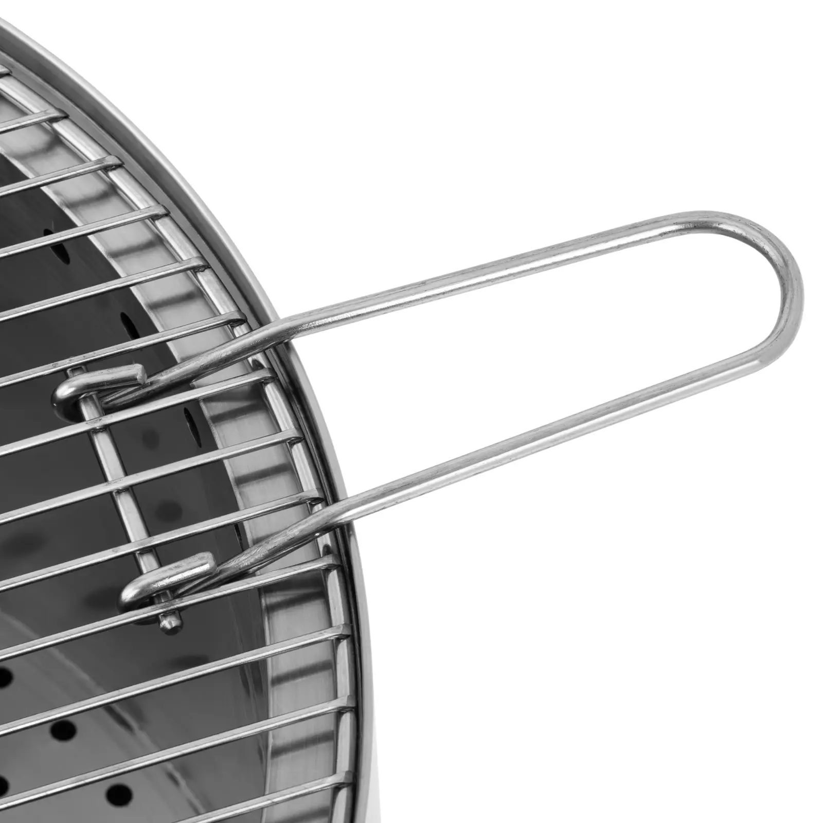 Brasero extérieur - en acier inoxydable - avec grille - 50 x 50 x 45 cm (Matériau(x) imperméable(s): Oui)