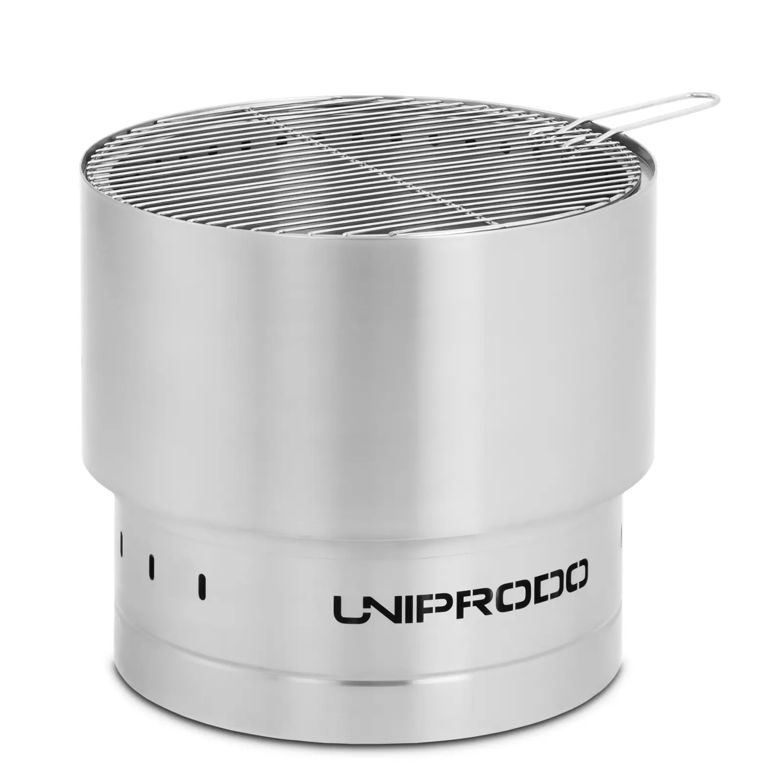 Brasero extérieur - en acier inoxydable - avec grille - 50 x 50 x 45 cm (Épaisseur [mm]: 1.0)