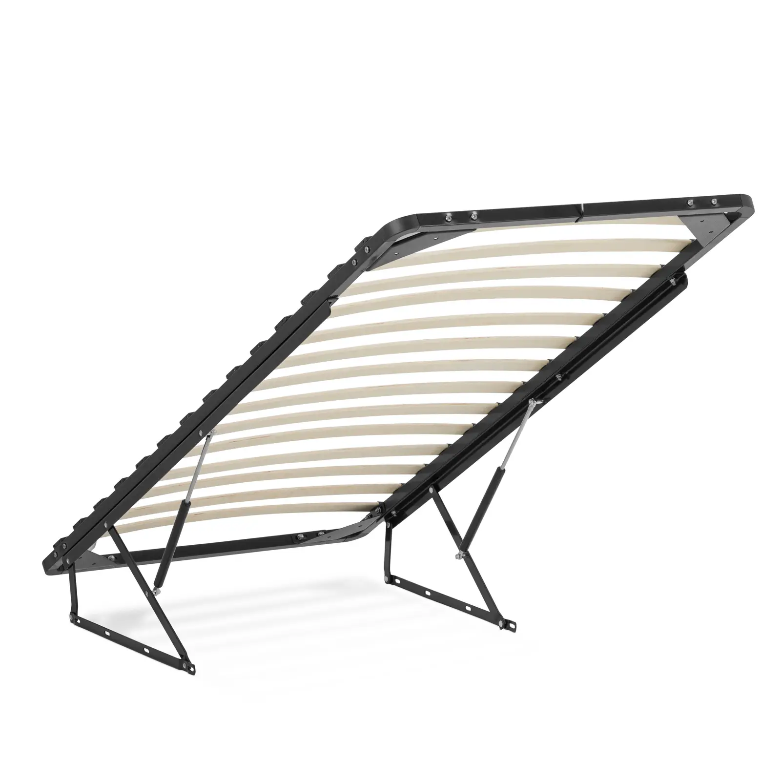 Folding Slatted Bed Base - 90 x 200 cm - 200 kg - underbed storage - 2 gas pressure springs