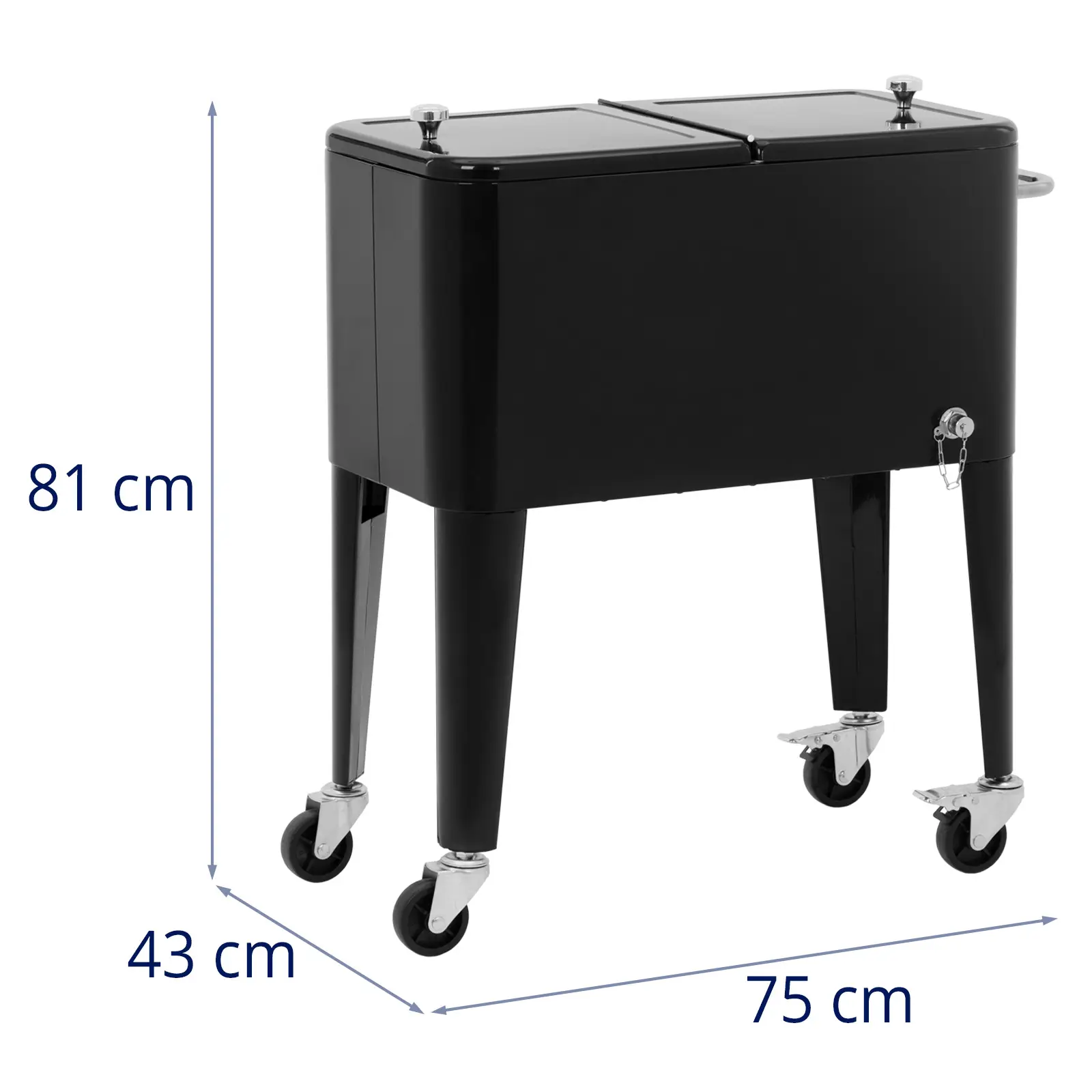 Chladicí box s podvozkem - 57 l - Royal Catering (Materiál: Plast PU)