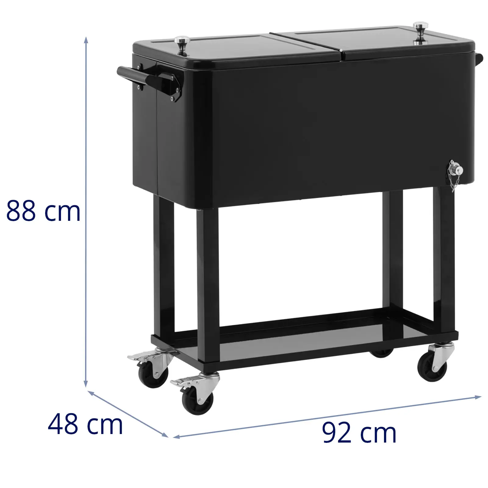 Kühlbox mit Fahrgestell - 76 L - Flaschenöffner