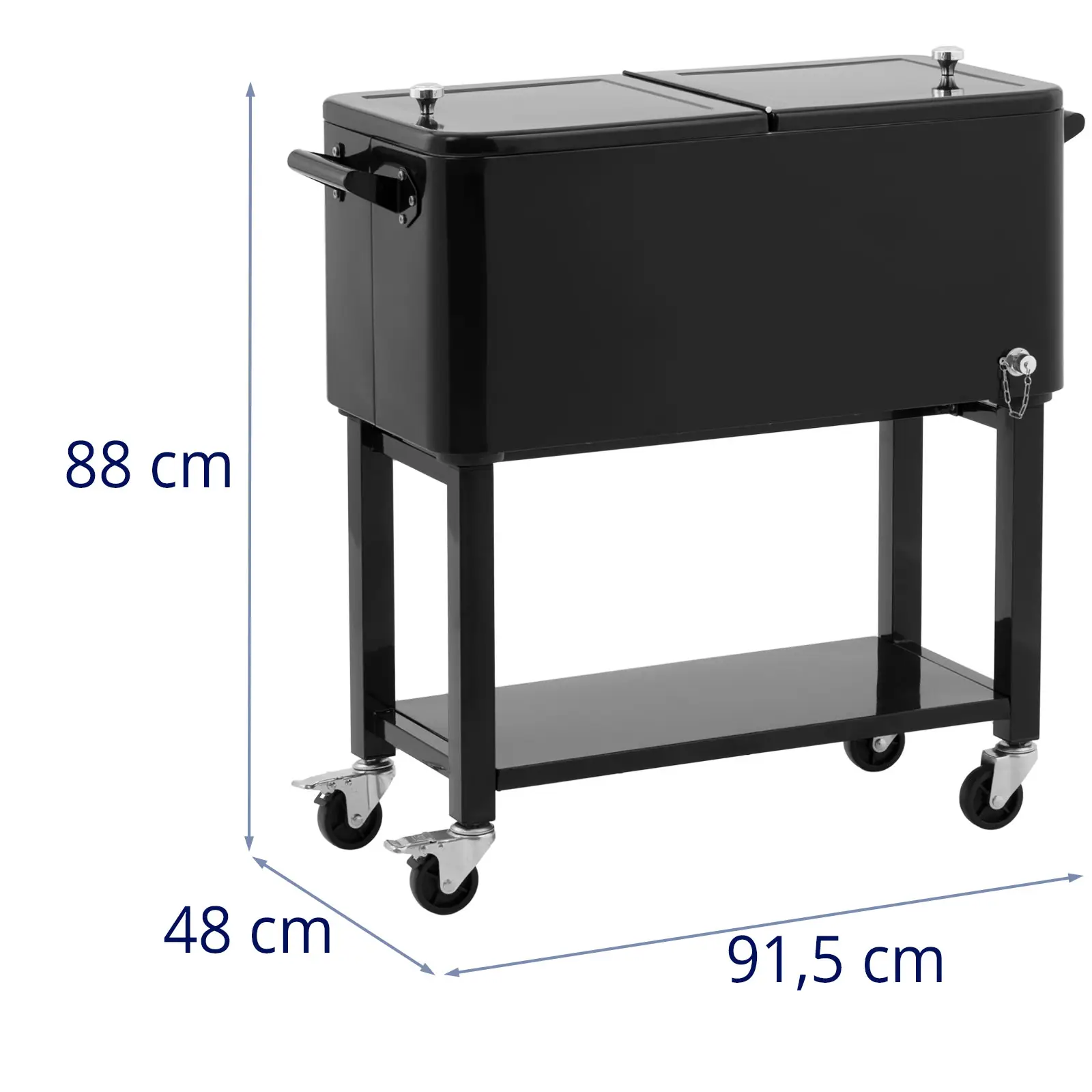 Chladicí box s podvozkem - 76 l - otvírák na lahve - odnímatelný box