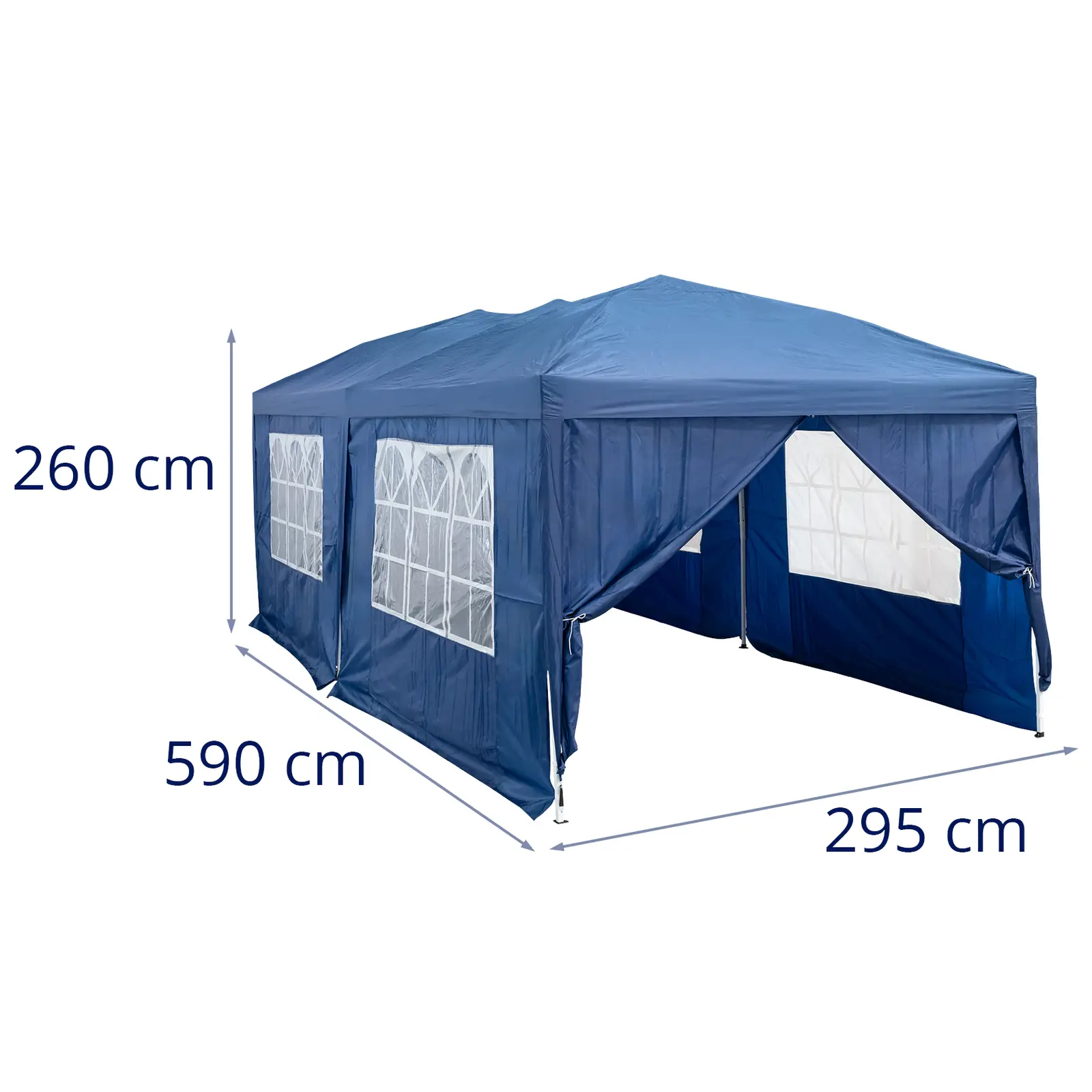 Skládací altán se střechou a bočními stěnami - 2,95 x 5,9 m - nepromokavá plachta (Materiál rámu: Ocel s práškovou úpravou)