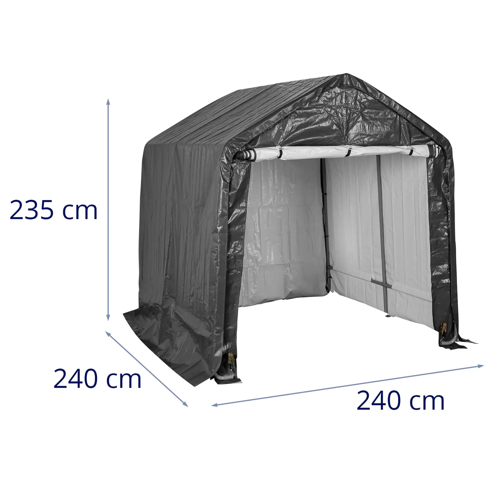 Tenda garage - Interno: 240 x 240 cm - Struttura in acciaio zincato