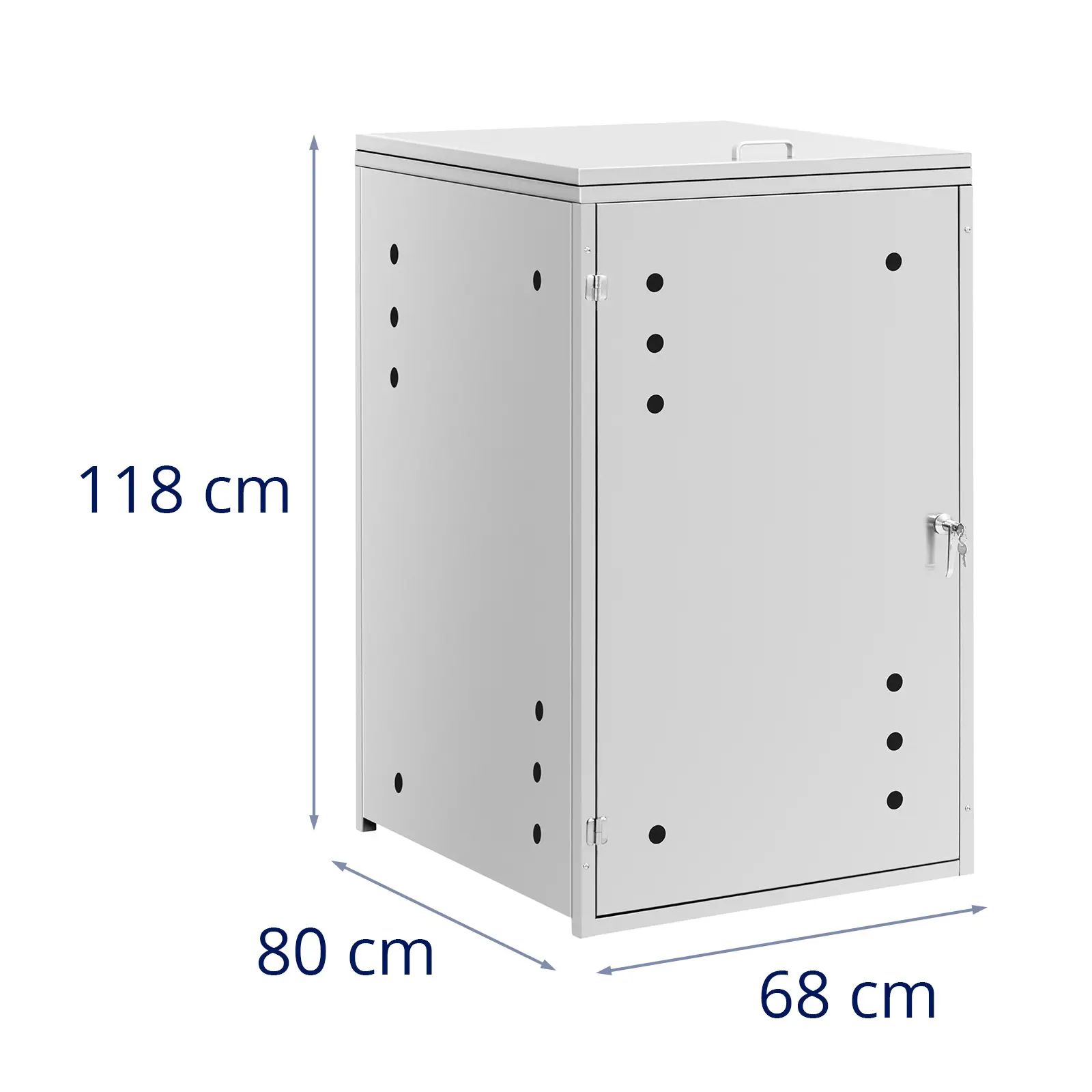 Box na popelnice - 240 l - větrací otvory (Materiál: Ušlechtilá ocel (201))