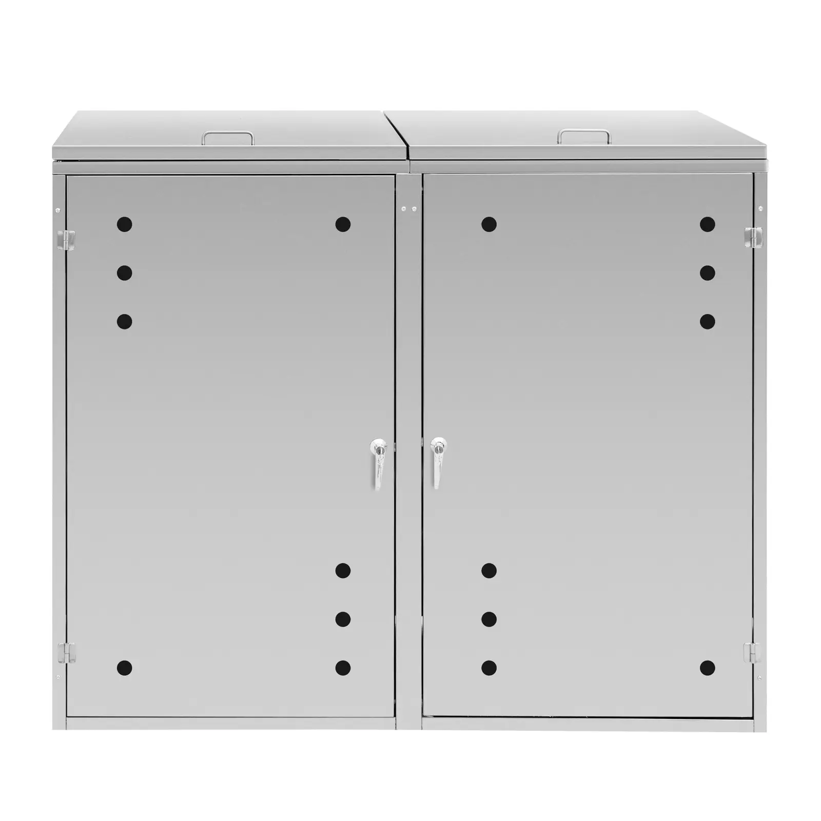 Box na popelnice - 2 x 240 l - větrací otvory (Počet přihrádek: 2)