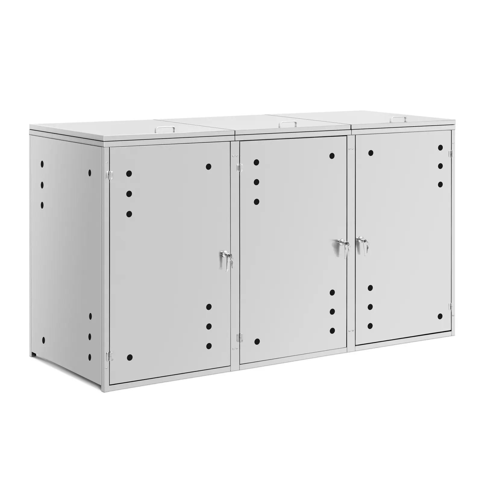 Box na popelnice - 3 x 240 l - větrací otvory