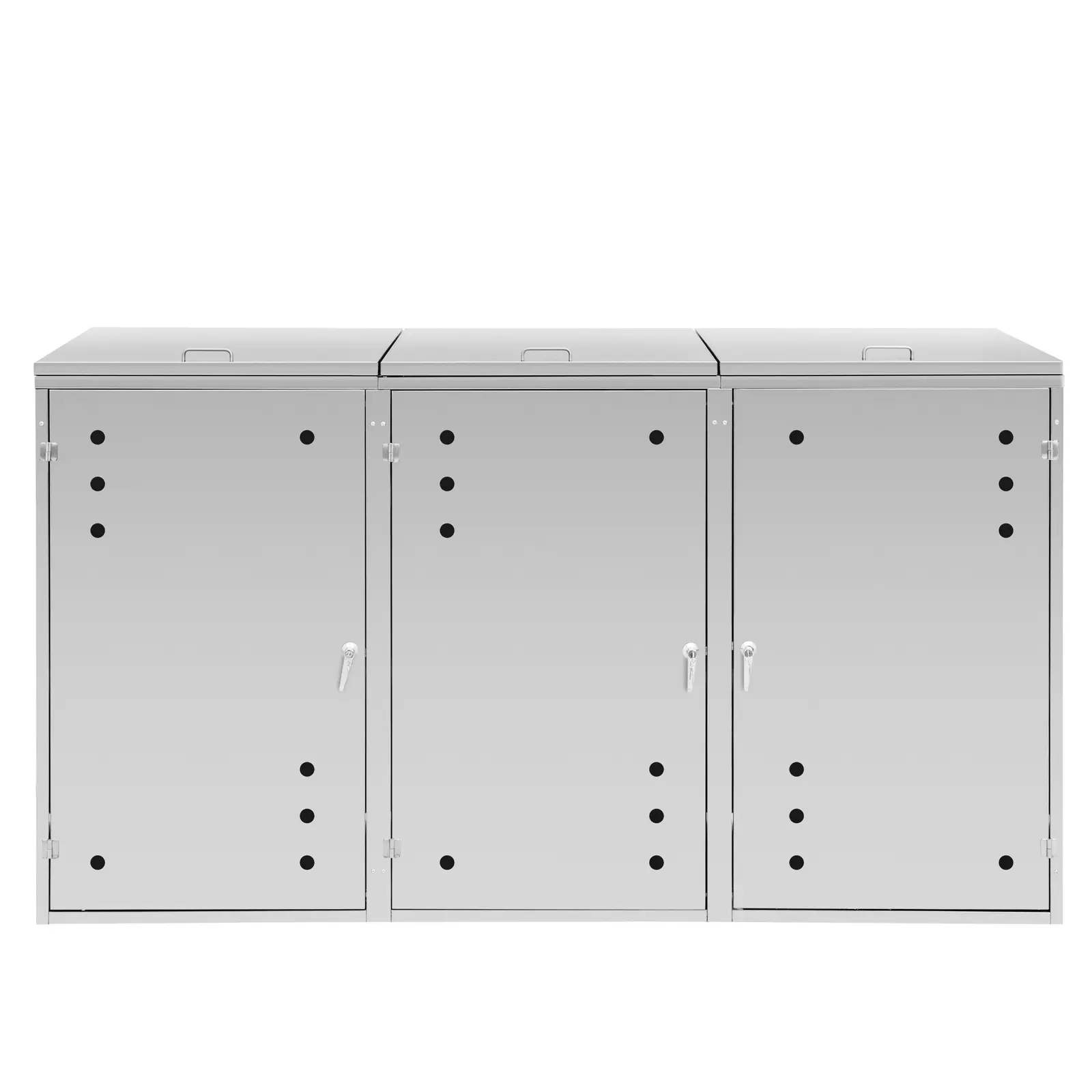 Box na popelnice - 3 x 240 l - větrací otvory (Počet přihrádek: 3)