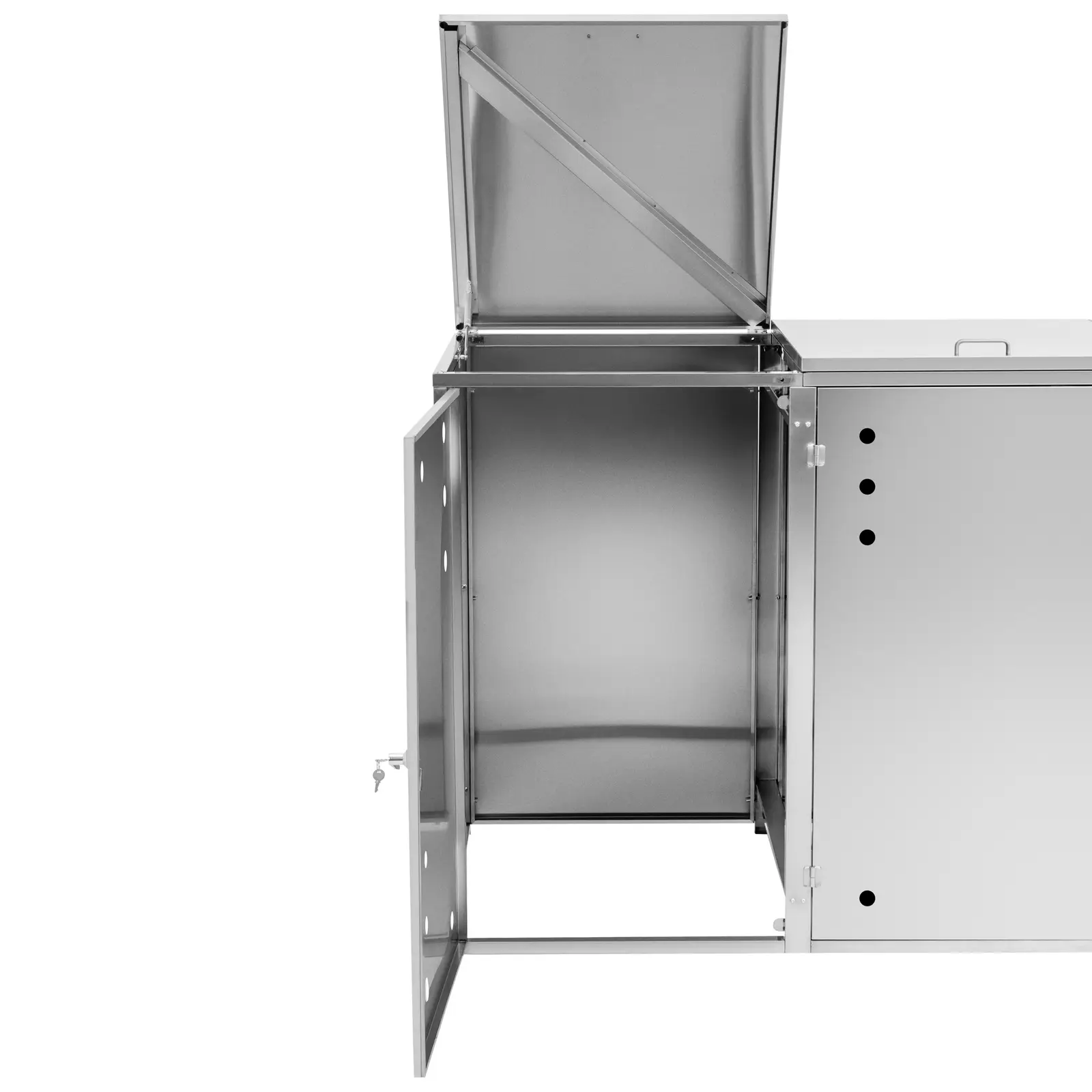 Box na popelnice - 4 x 240 l - větrací otvory (Síla oceli: 0.7 mm)