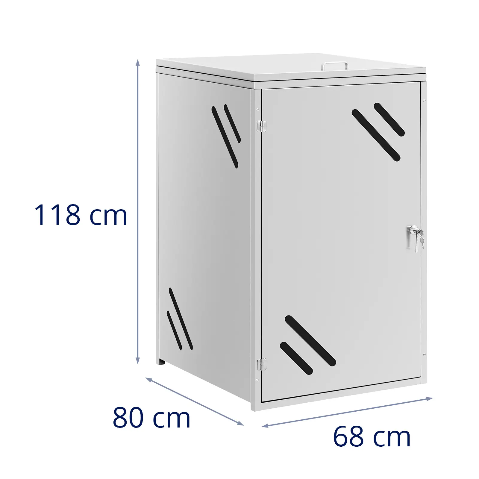 Box na popelnice - 240 l - větrací štěrbiny (Materiál: Ušlechtilá ocel (201))